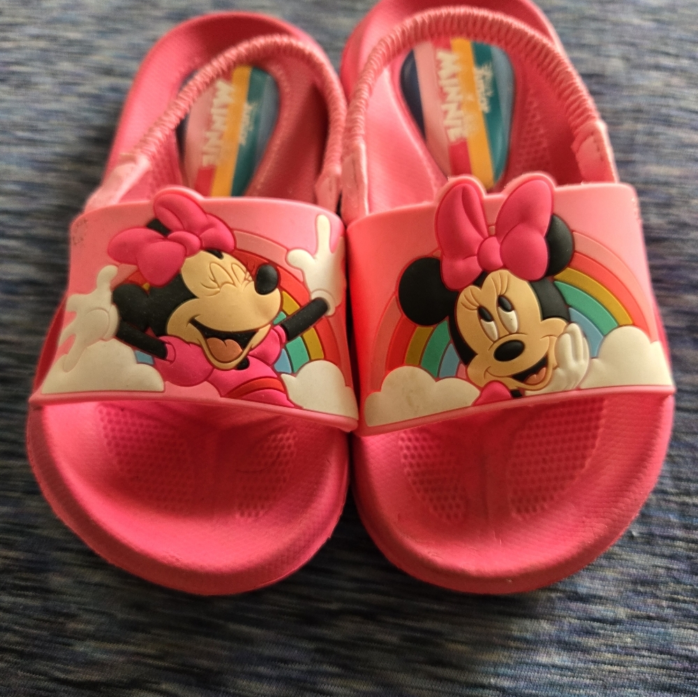 Disney Junior Minnie Mouse Girls Toddler Flip Flop with Back Strap, Pink 7/8